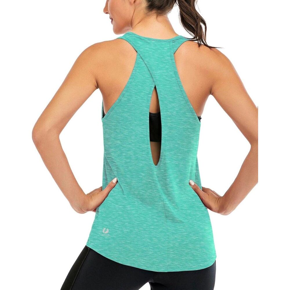 Lot of 3 Size Large EUC Like New active racerback tanks Royal Orange Green - Picture 13 of 16
